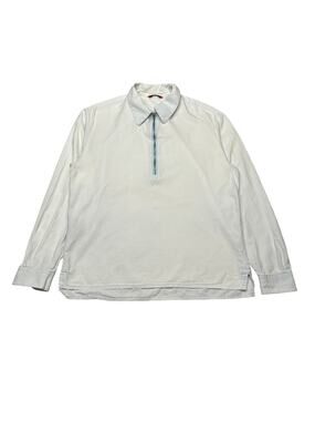 Barena Venezia Cotton Poplin Half Zip Collared Shirt Men's 50 US L Quiet Luxury
